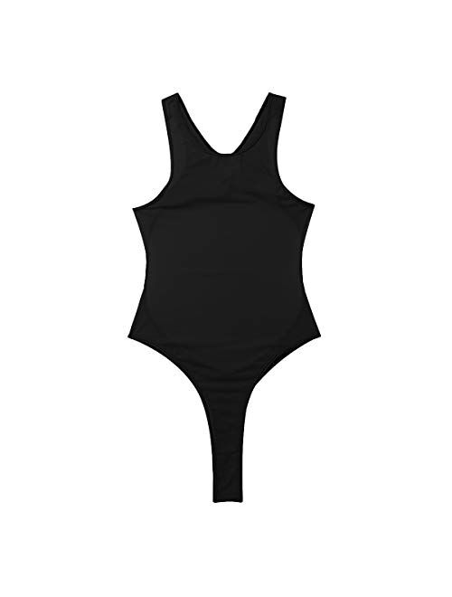 Buy YONGHS Women's Breezy Sheer When Wet One Piece Swimwear Swimsuit ...