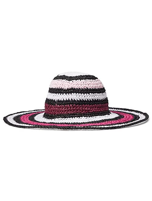 Badgley Mischka Striped Crochet Floppy Hat