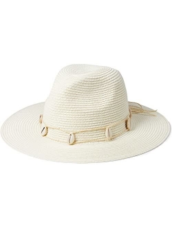 Straw Fedora with Seashell Ornaments