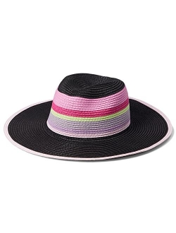 Straw Fedora Hat with Contrast Tape Combo