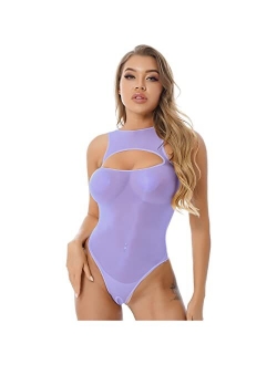 YiZYiF Womens Adult High Cut Thong Bikini Bodysuit Nightwear One Piece Monokini Swimsuit