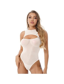 YiZYiF Womens Adult High Cut Thong Bikini Bodysuit Nightwear One Piece Monokini Swimsuit