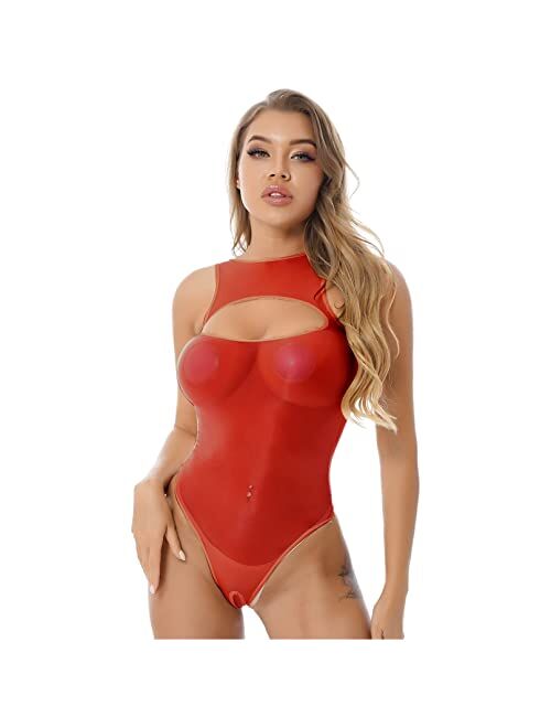 YiZYiF Womens Adult High Cut Thong Bikini Bodysuit Nightwear One Piece Monokini Swimsuit