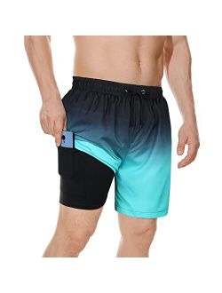 American Trends Men's Swim Trunks Mens Bathing Suit Mens Swim Trunks with Compression Liner