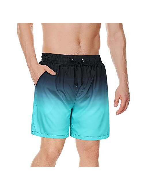 American Trends Men's Swim Trunks Mens Bathing Suit Mens Swim Trunks with Compression Liner