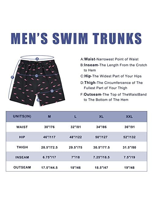 American Trends Men's Swim Trunks Mens Bathing Suit Mens Swim Trunks with Compression Liner