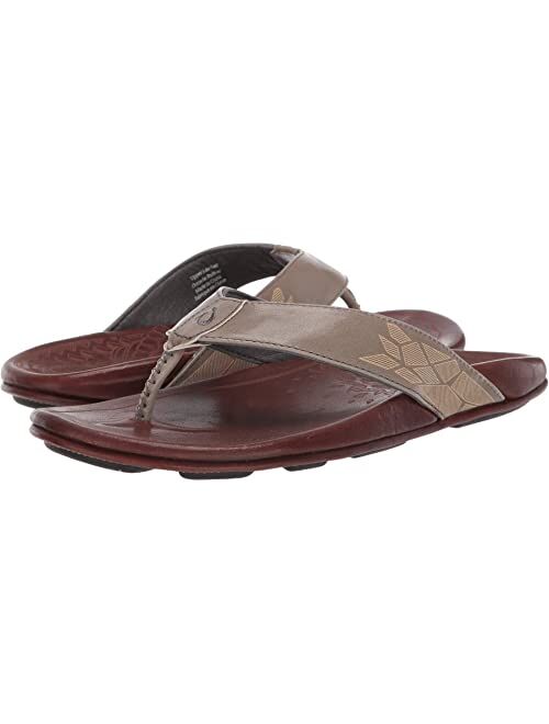 Olukai Men's Kulia in Dark Wood Flip-Flops Sandals