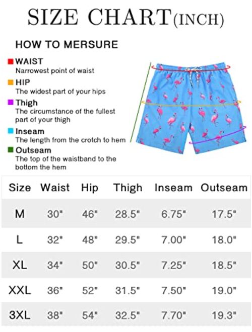 Century Star Mens Swim Trunks with Compression Liner Quick Dry Bathing Suits with Pockets Swim Shorts