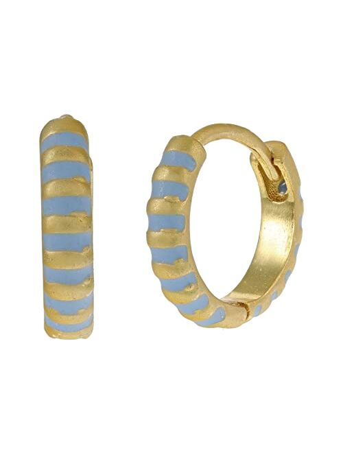 Madewell Camp Enamel Hoop Stripe Earrings