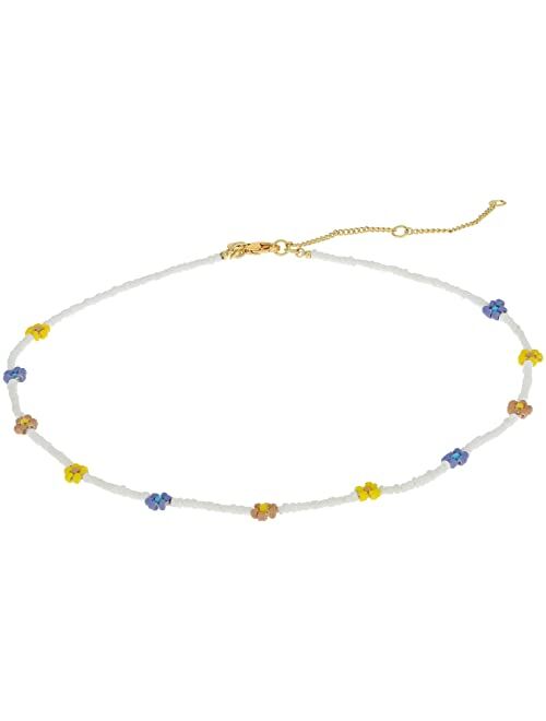 Madewell Seed Bead Daisy Choker Necklace