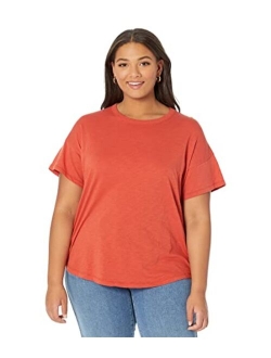 Plus Size Whisper Cotton Rib Crew Neck Tee