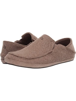 Moloa Hulu Men's Wool-Blend Slippers, Soft & Heathered Knit Slip On Shoes, Suede Leather Foxing, Drop-In Heel Design