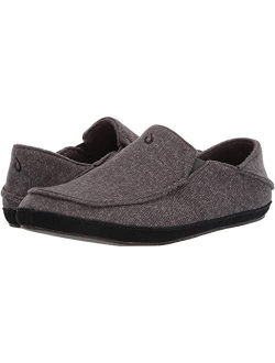 Moloa Hulu Men's Wool-Blend Slippers, Soft & Heathered Knit Slip On Shoes, Suede Leather Foxing, Drop-In Heel Design