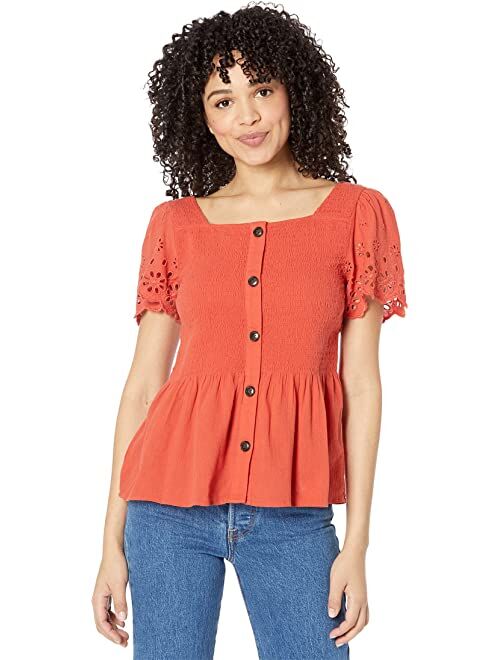 Madewell Mai Top in Smocked Eyelet