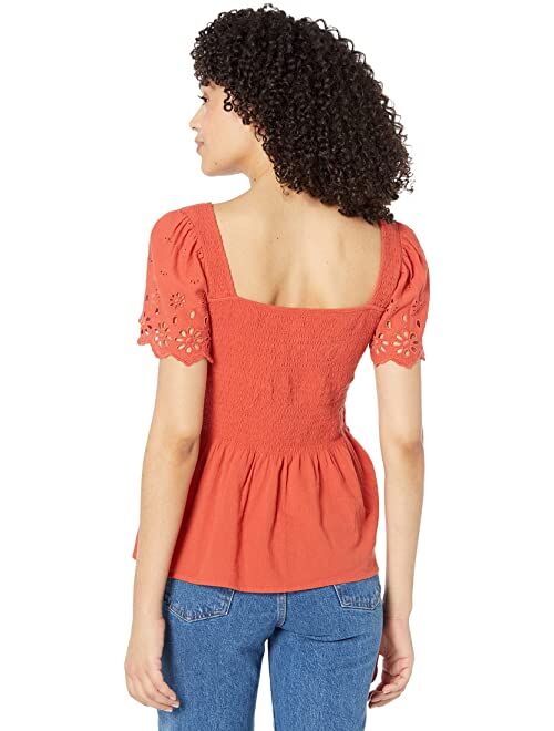 Madewell Mai Top in Smocked Eyelet