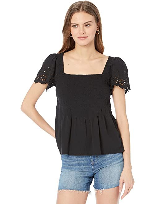 Madewell Mai Top in Smocked Eyelet