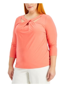 Plus Size Twist-Neck Top