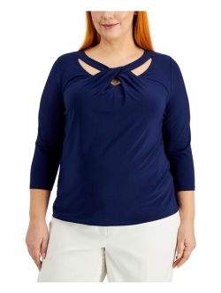 Plus Size Twist-Neck Top