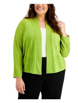 Plus Size Shawl-Collar Cardigan