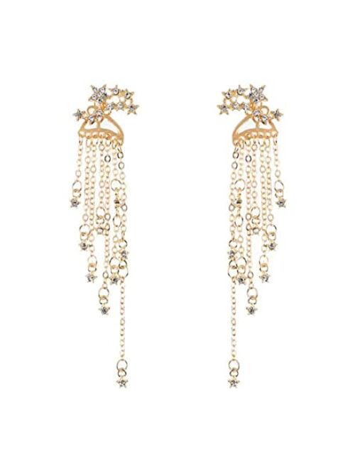 Denifery Shining Stars Tassel Earrings Hanging Exquisite Earrings,for Women and Girls