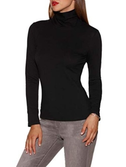 Boston Proper So Sexy Solid Color Women's Basic Turtleneck Long Sleeve Knit Top