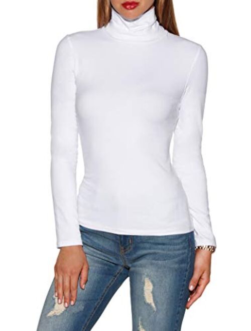 Boston Proper So Sexy Solid Color Women's Basic Turtleneck Long Sleeve Knit Top