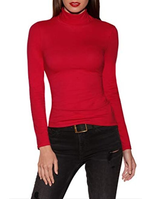 Boston Proper So Sexy Solid Color Women's Basic Turtleneck Long Sleeve Knit Top