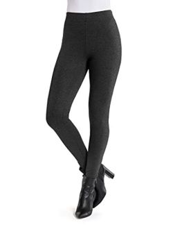 Boston Proper Womens High-Waisted Pull-On Ponte Stretch Knit Premium Legging, Solid Color