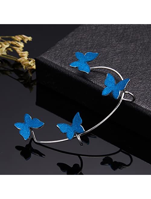 Chakra Healing Reiki Chr Crystal Butterfly Pendant Tassel Earrings Long Zircon Butterfly Drop Dangle Earrings Jewelry for Girls Women Butterfly Cuff Wrap Clip Earring