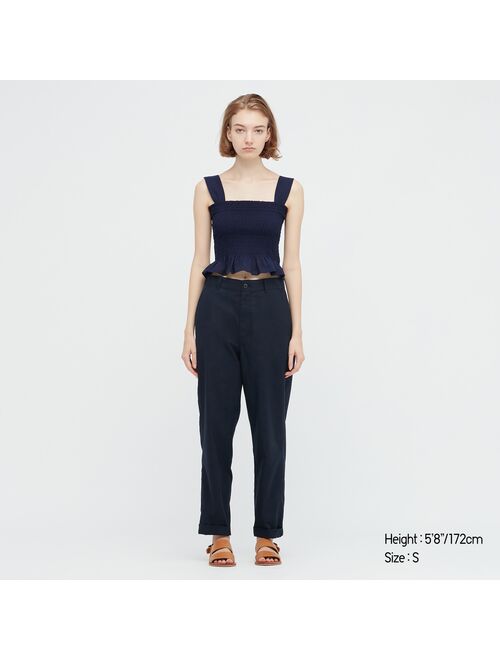 Uniqlo Cotton Shirred Sleeveless Blouse