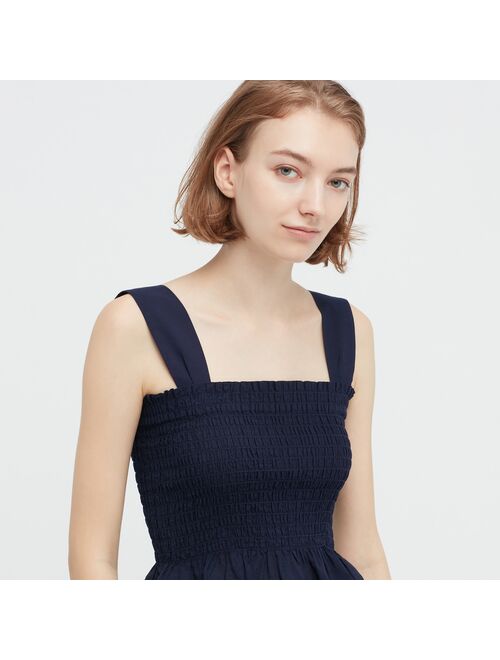 Uniqlo Cotton Shirred Sleeveless Blouse