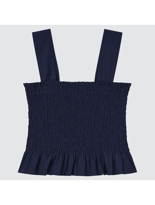 Uniqlo Cotton Shirred Sleeveless Blouse