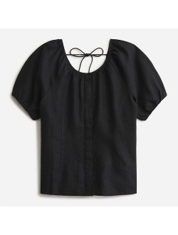 V-back linen top