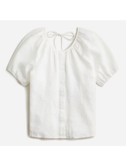 V-back linen top