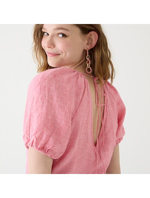 V-back linen top