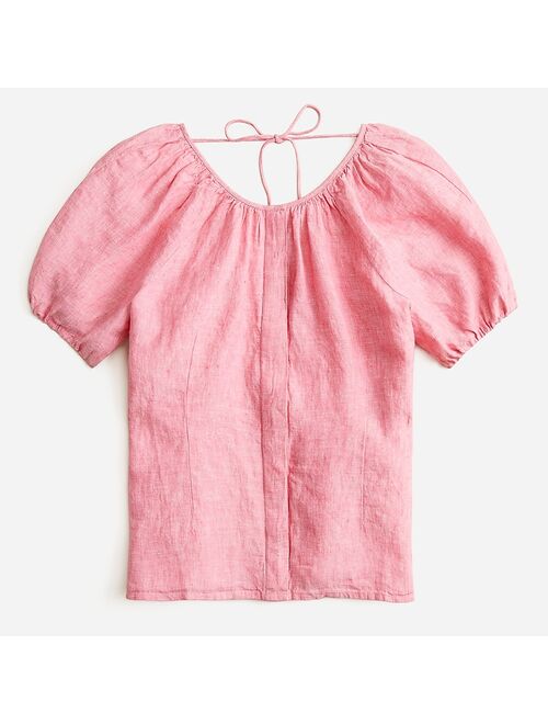 V-back linen top