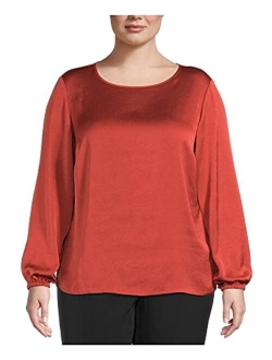 Women's Long Sleeve Tie Neck Blouse