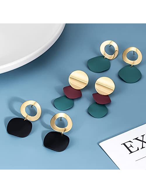 CHANBO 6 Pairs Women's Earrings Korean Drop Earrings for Women Statement Geometric Round Earring 2021 Fashion Trend Female Jewelry