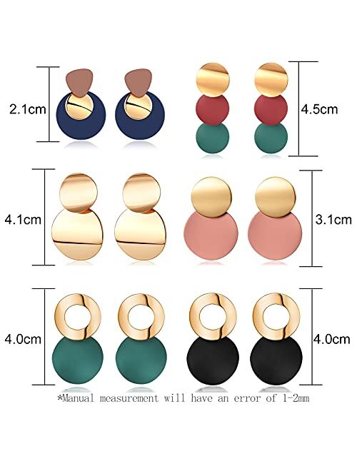 CHANBO 6 Pairs Women's Earrings Korean Drop Earrings for Women Statement Geometric Round Earring 2021 Fashion Trend Female Jewelry