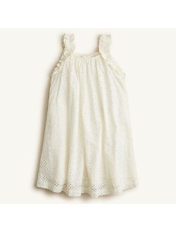 Girls' ruffle-tank dress in eyelet