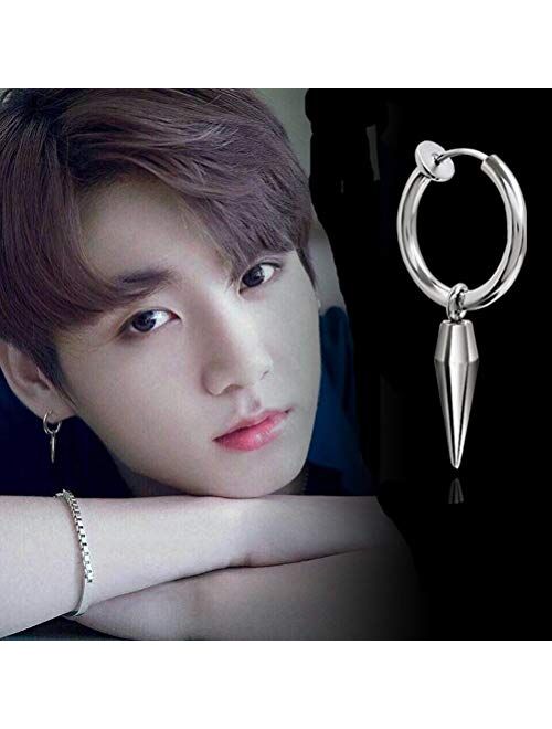 Mshion Bangtan Boys BTS JIMIN SUGA Silver Stud Clip Earrings for Women Men 1 Pair