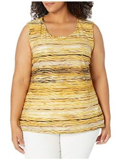 Women's Sunset Waves Printed Knit Jacquard U Neck Tank Top