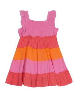 Rare Editions Baby Girls Gauze Color Block to Tiered Skirt Dress