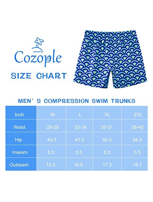 Cozople 5.5'' Men's Swim Trunks Compression Liner Swim Shorts Quick Dry Beach Bathing Suits Boxer Brief Lined Swimwear