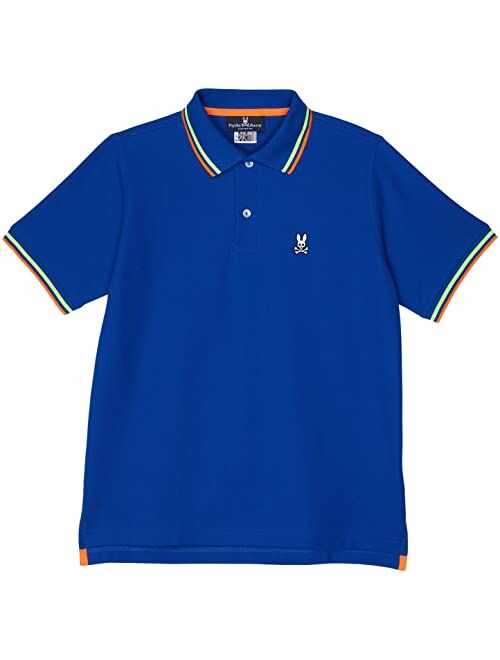 Psycho Bunny Kids Lincoln Neon Tipped Polo (Little Kids/Big Kids)