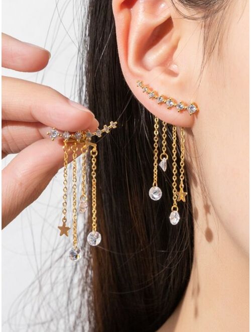 Shein Zircon & Star Decor Earring Jackets