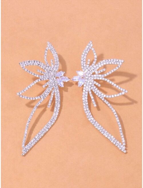 Shein Zircon Wing Decor Stud Earrings