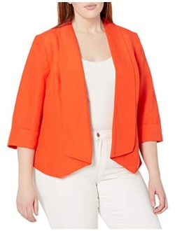 Women's Plus Size Drape Neck Flyaway Cardigan Jacket