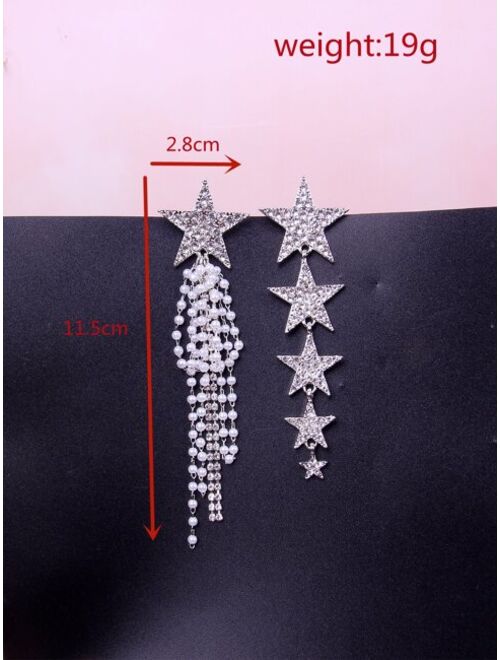 Shein Rhinestone Star Decor Drop Earrings