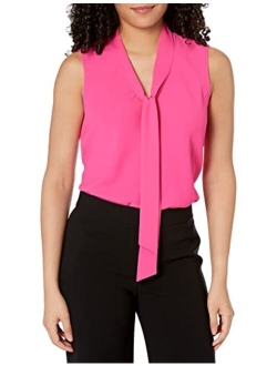 Sleeveless Tie-Neck Top, Regular and Petite Sizes